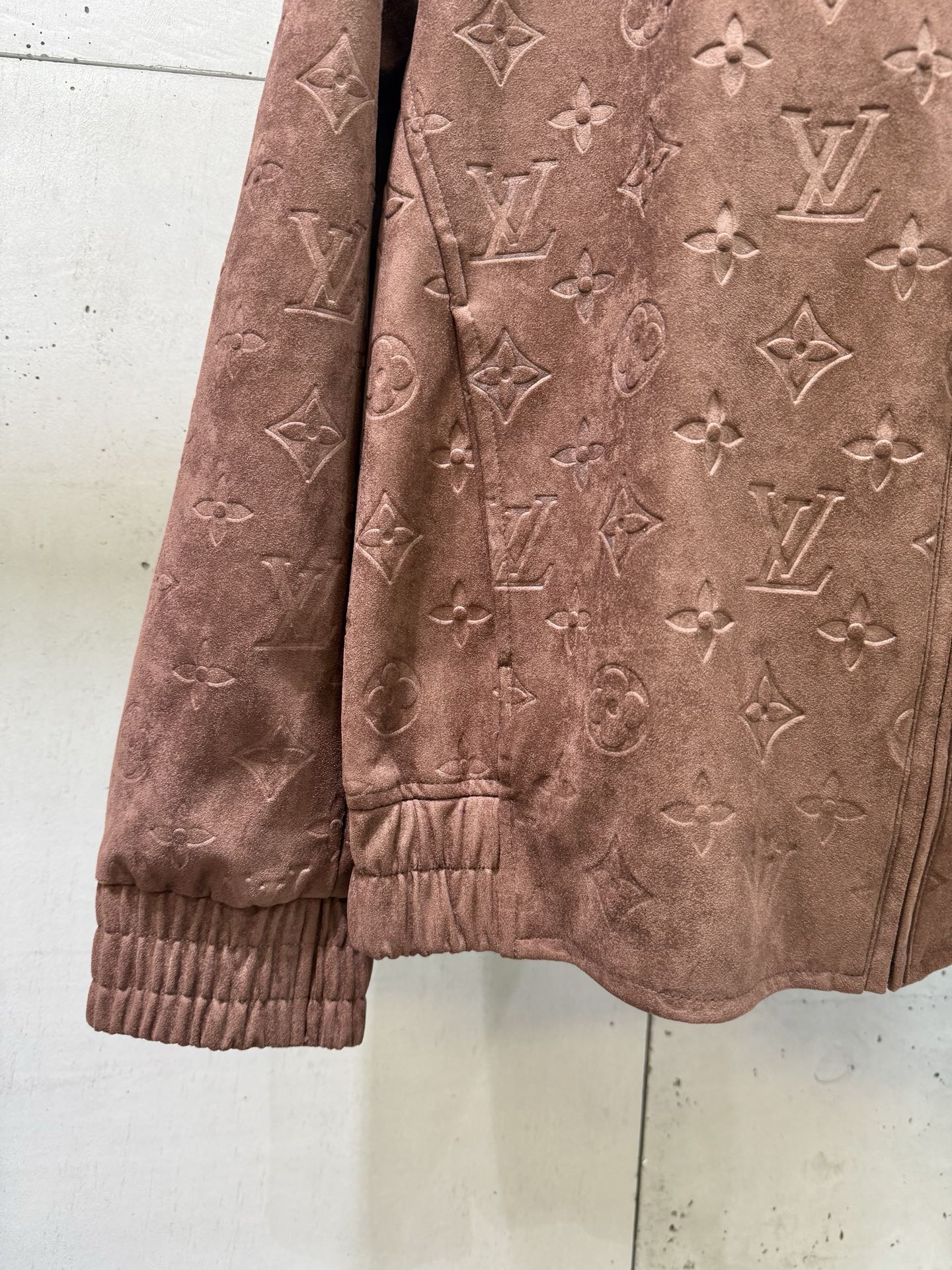 Louis Vuitton monogram jacket sleeve and cuff, mauve-brown
