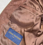 Louis Vuitton inner lining label on mauve-brown zip jacket