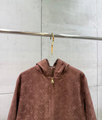 Louis Vuitton monogram hooded jacket, mauve-brown, front zip