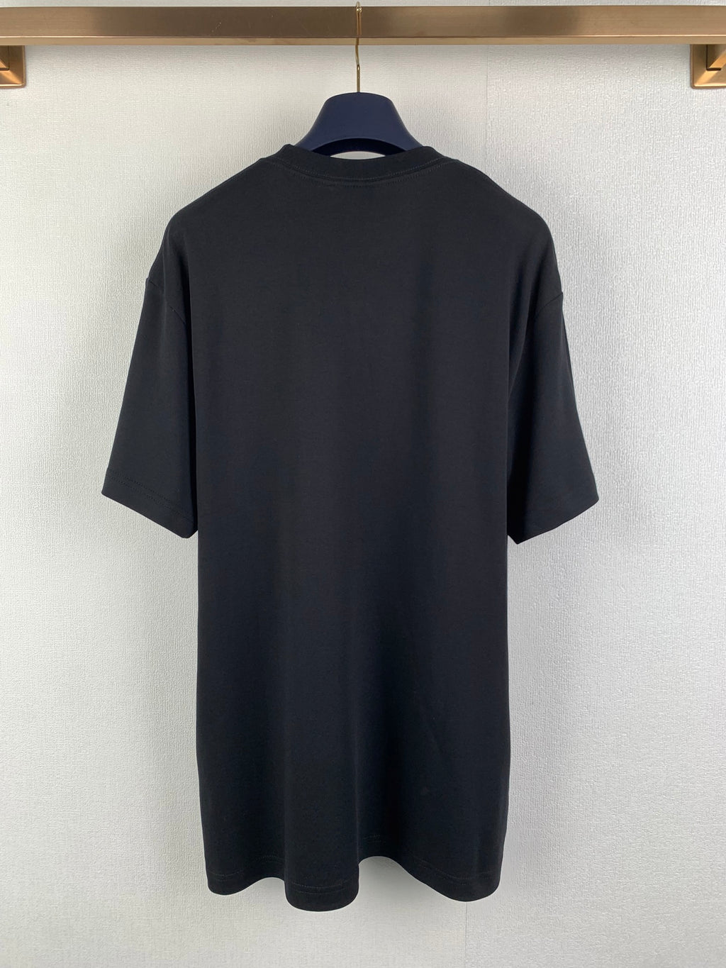 Dark gray crewneck T-shirt, back view with plain rear