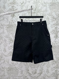 Gucci shorts in dark navy with allover GG-style monogram pattern, front button closure
