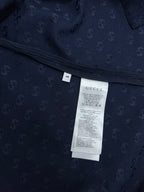 Dark navy short-sleeve shirt with interior care label and GG monogram print