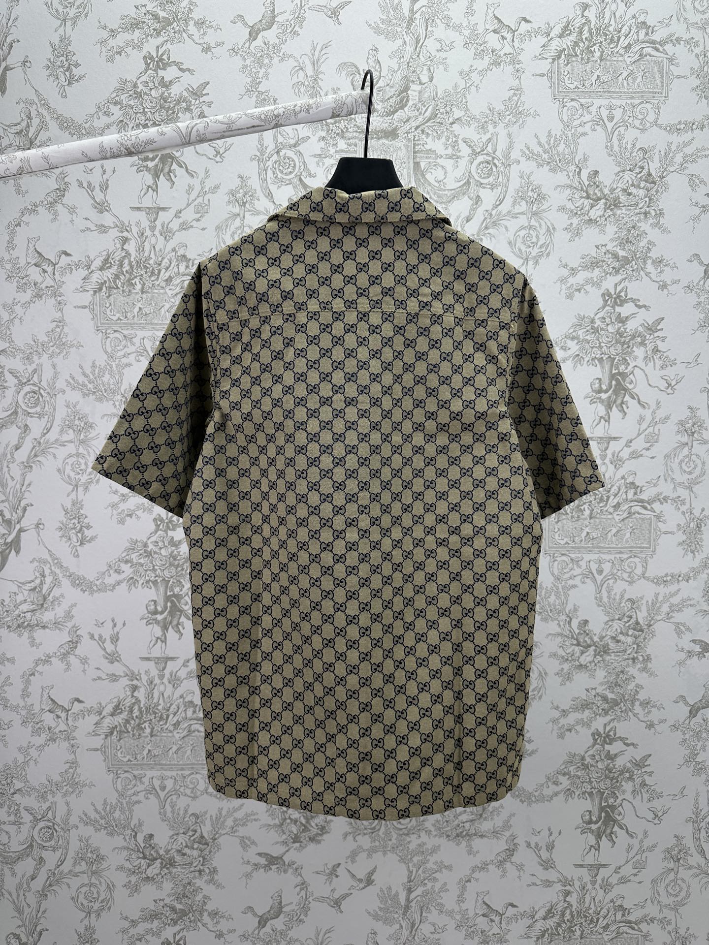 Gucci short-sleeve shirt back view with allover GG pattern