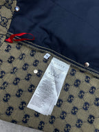 Gucci shorts interior label on GG monogram fabric with seam details