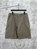 Gucci patterned shorts with GG monogram print, pleated front, dark button closure