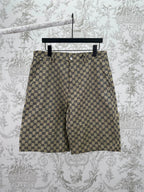 Gucci patterned shorts with GG monogram print, pleated front, dark button closure