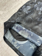 Dark floral shorts with drawstring and inner waistband lining