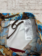Gucci shorts interior view with white care label and black drawstrings