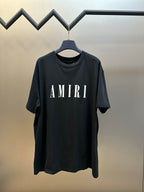 Black Amiri T-shirt with AMIRI logo at center chest