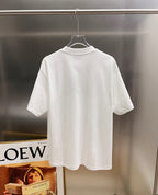 White crewneck T-shirt with short sleeves, plain back view