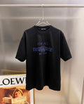Black Versace T-shirt with blue front logo graphic