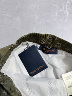 Louis Vuitton monogram shorts on hangers, white mesh lining with drawstring