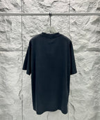 Dark navy Balenciaga short-sleeve T-shirt, crew neck, straight hem