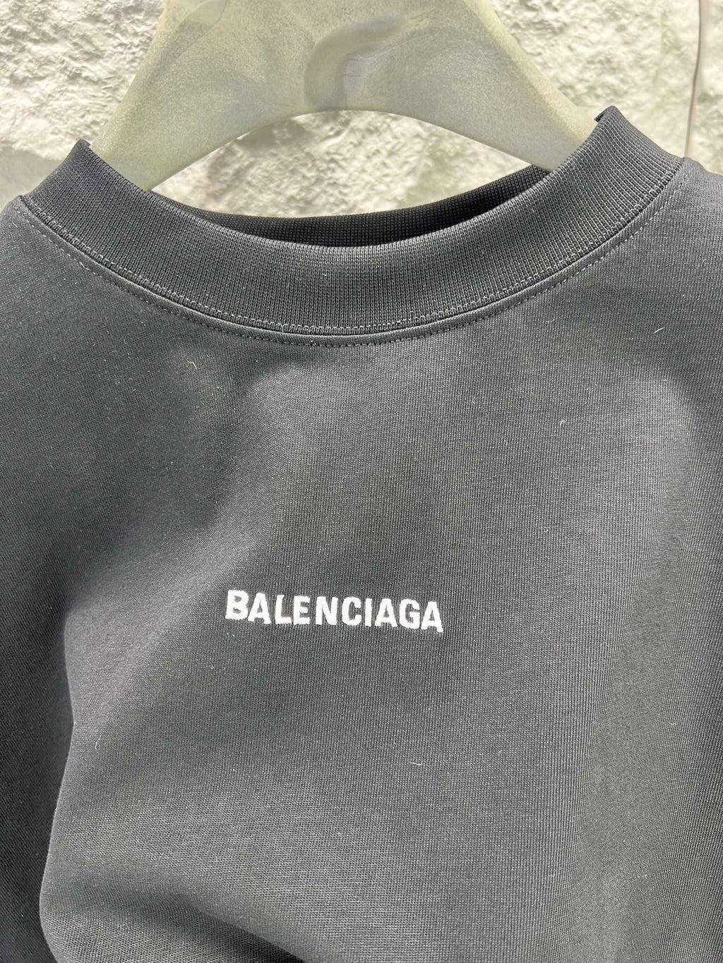 Balenciaga gray T-shirt with BALENCIAGA logo on chest