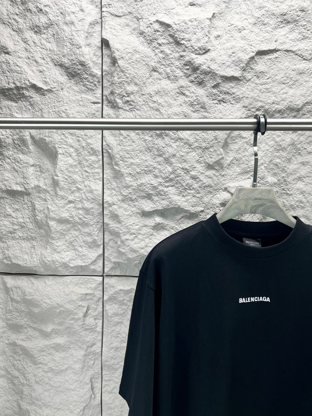 Balenciaga dark T-shirt with chest logo detail