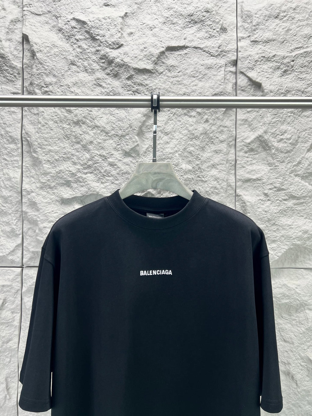 Balenciaga dark T-shirt with chest logo