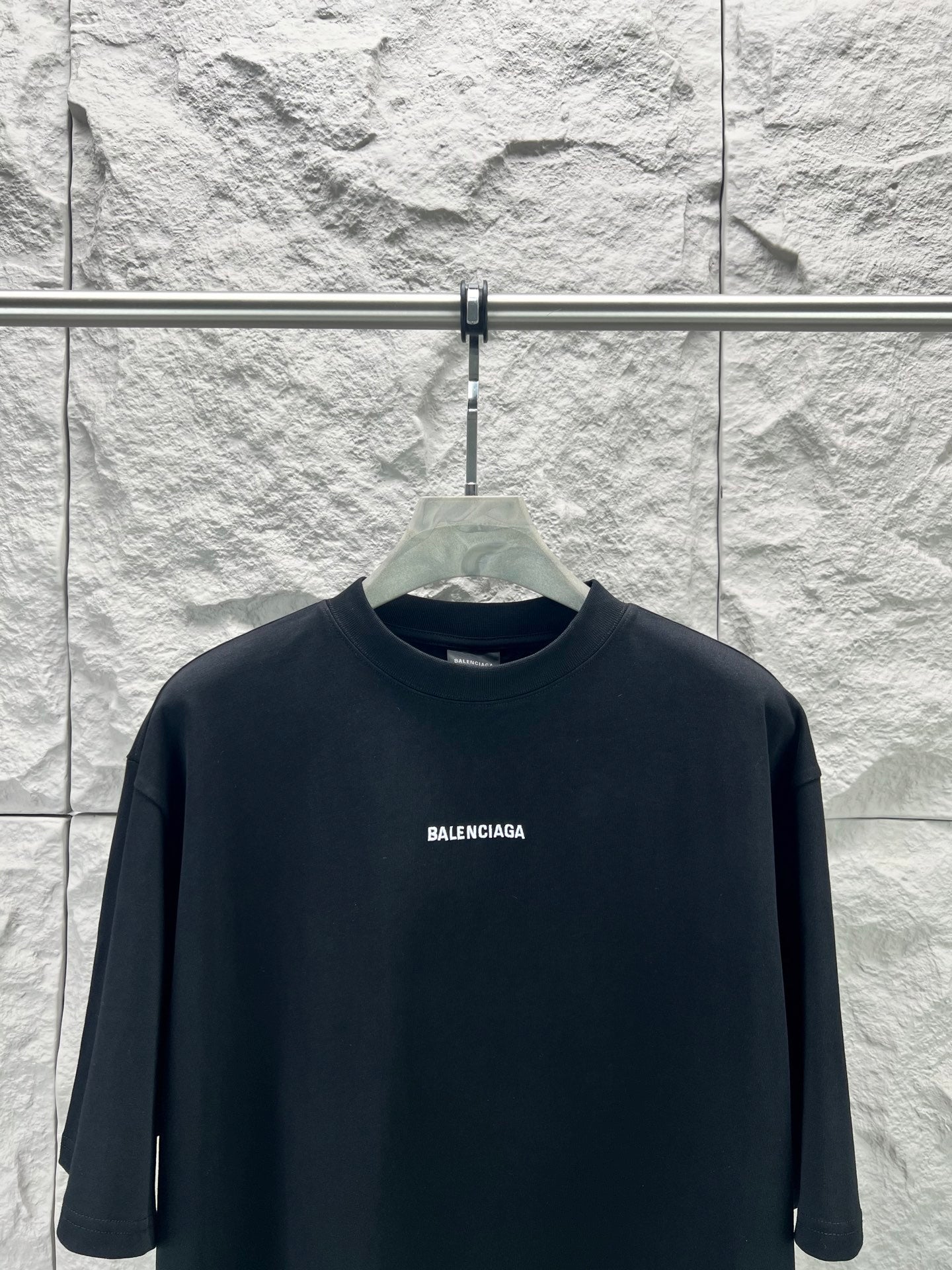 Balenciaga dark T-shirt with chest logo
