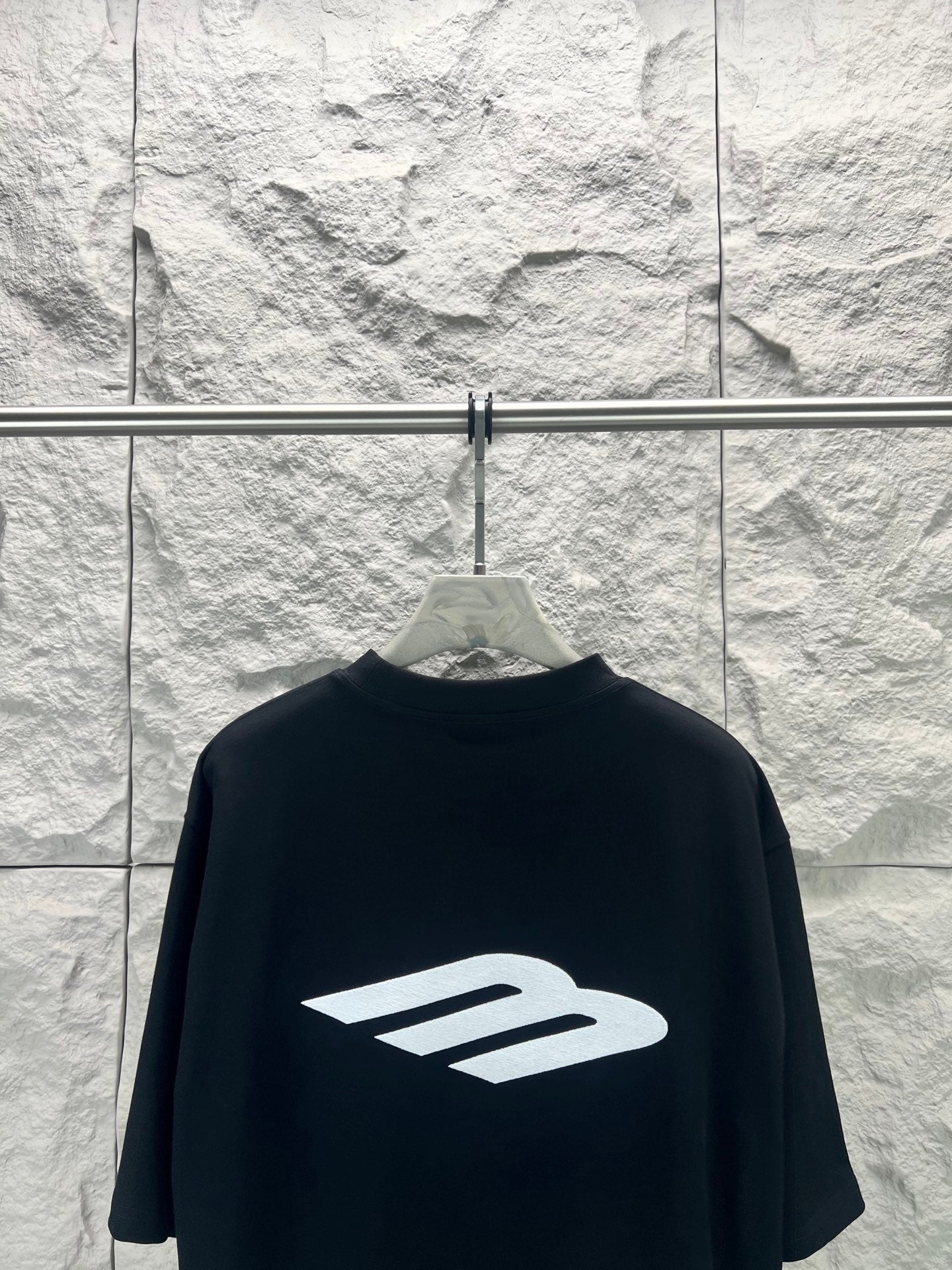 Black Balenciaga T-shirt with large back graphic logo