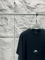 Black Balenciaga crewneck T-shirt with small chest logo