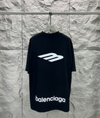 Black Balenciaga T-shirt with large front graphic and text logo