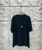 Black Balenciaga crewneck T-shirt with small chest logo