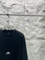 Black Balenciaga crewneck T-shirt with small chest logo detail