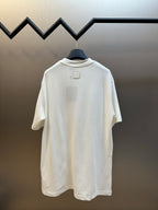 White crewneck T-shirt with small square back-neck tag