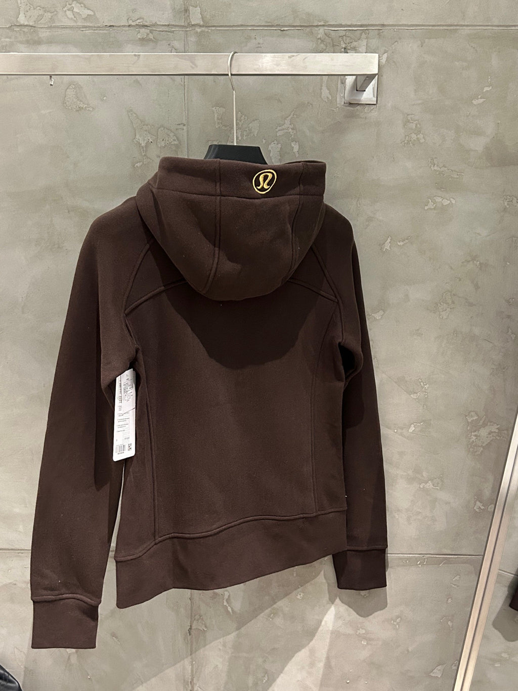 Ralph Lauren brown zip-up hoodie jacket with attached hood and zip front