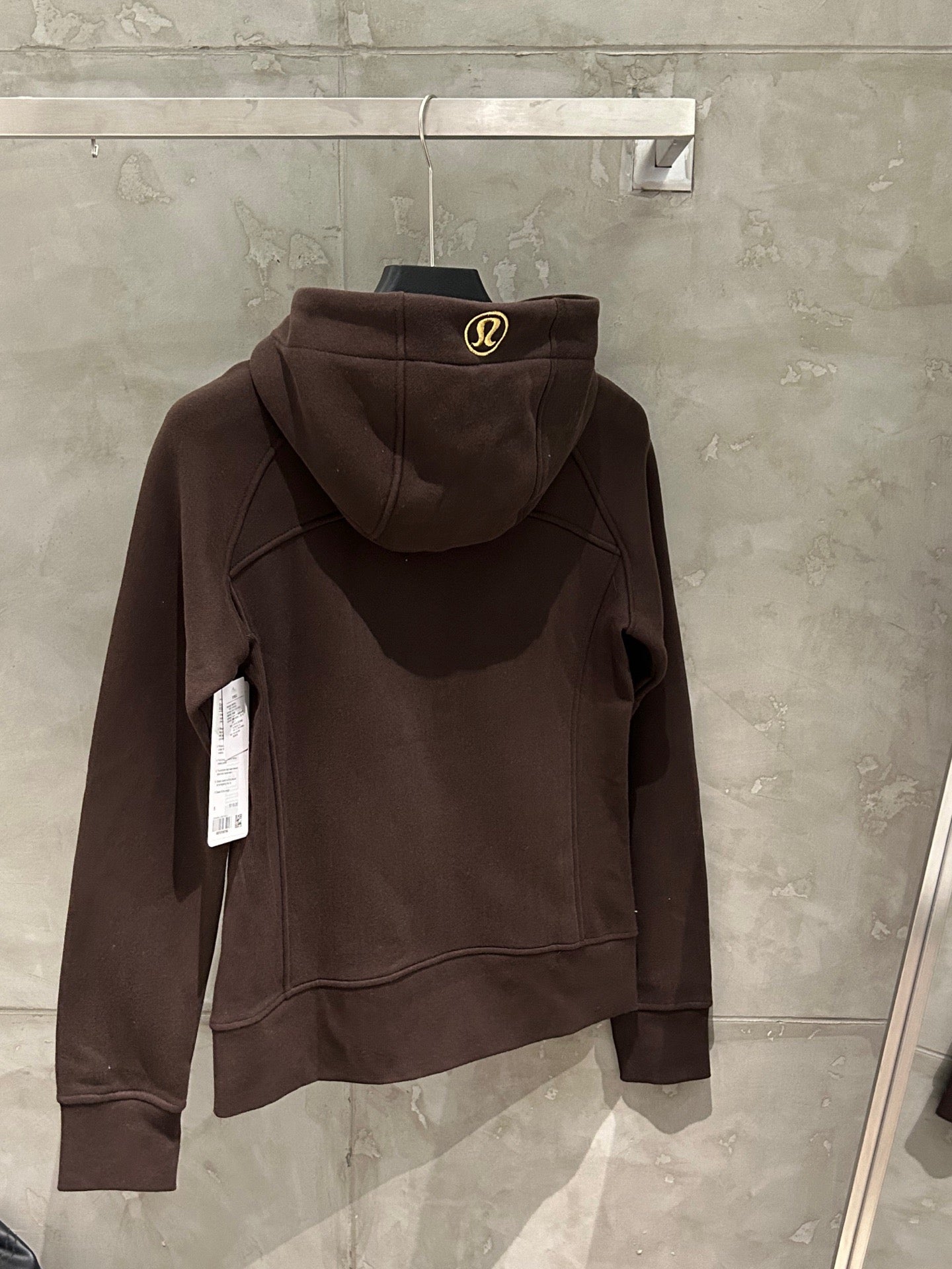 Ralph Lauren brown zip-up hoodie jacket with attached hood and zip front