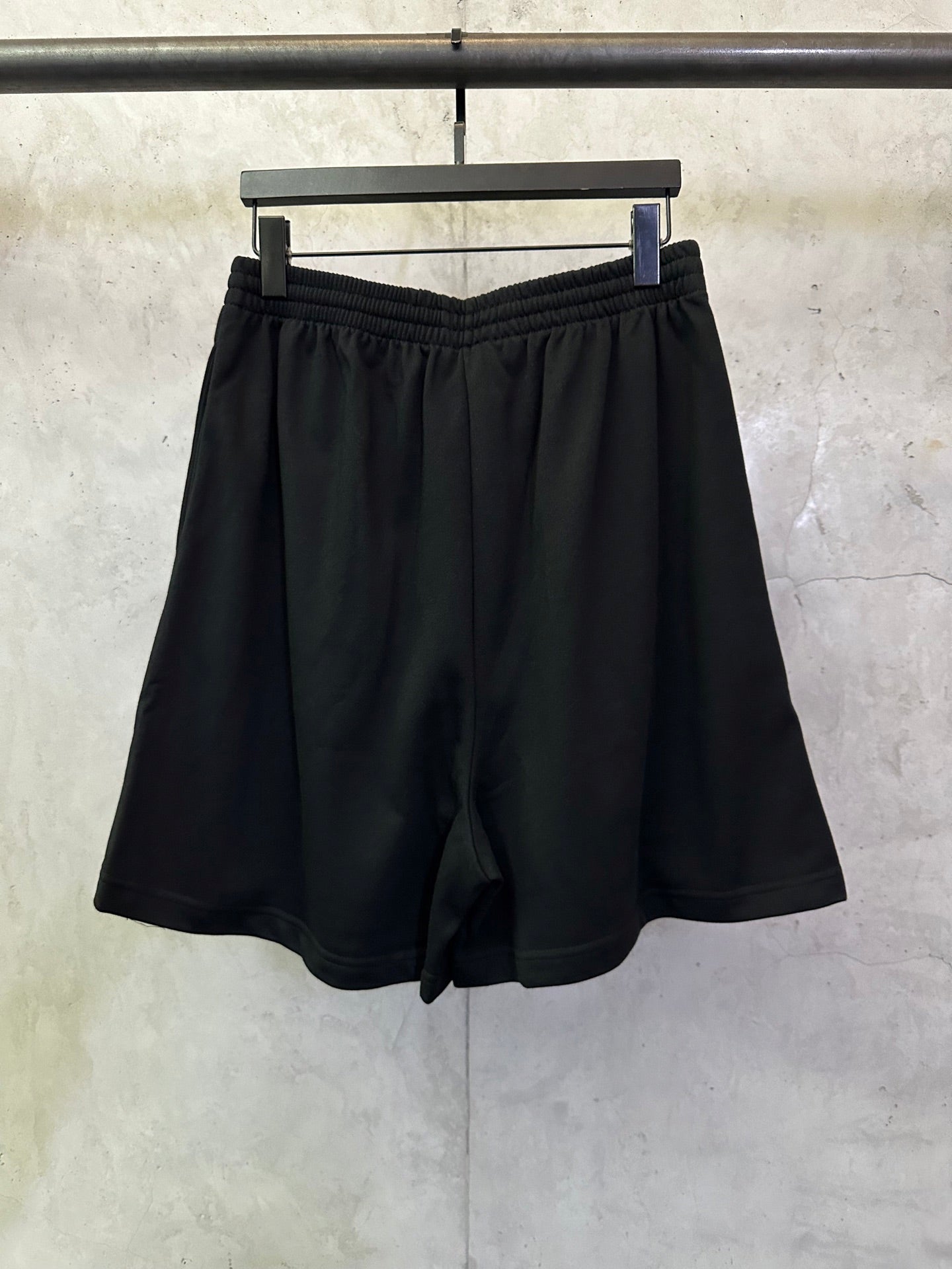 Balenciaga shorts with wide elastic waistband and dark black fabric