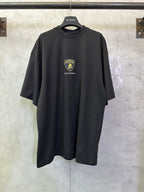 Balenciaga dark short-sleeve T-shirt with front graphic logo