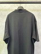Balenciaga dark short-sleeve T-shirt back view with loose sleeves