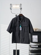 Prada dark short jacket with front zipper and chest pockets
