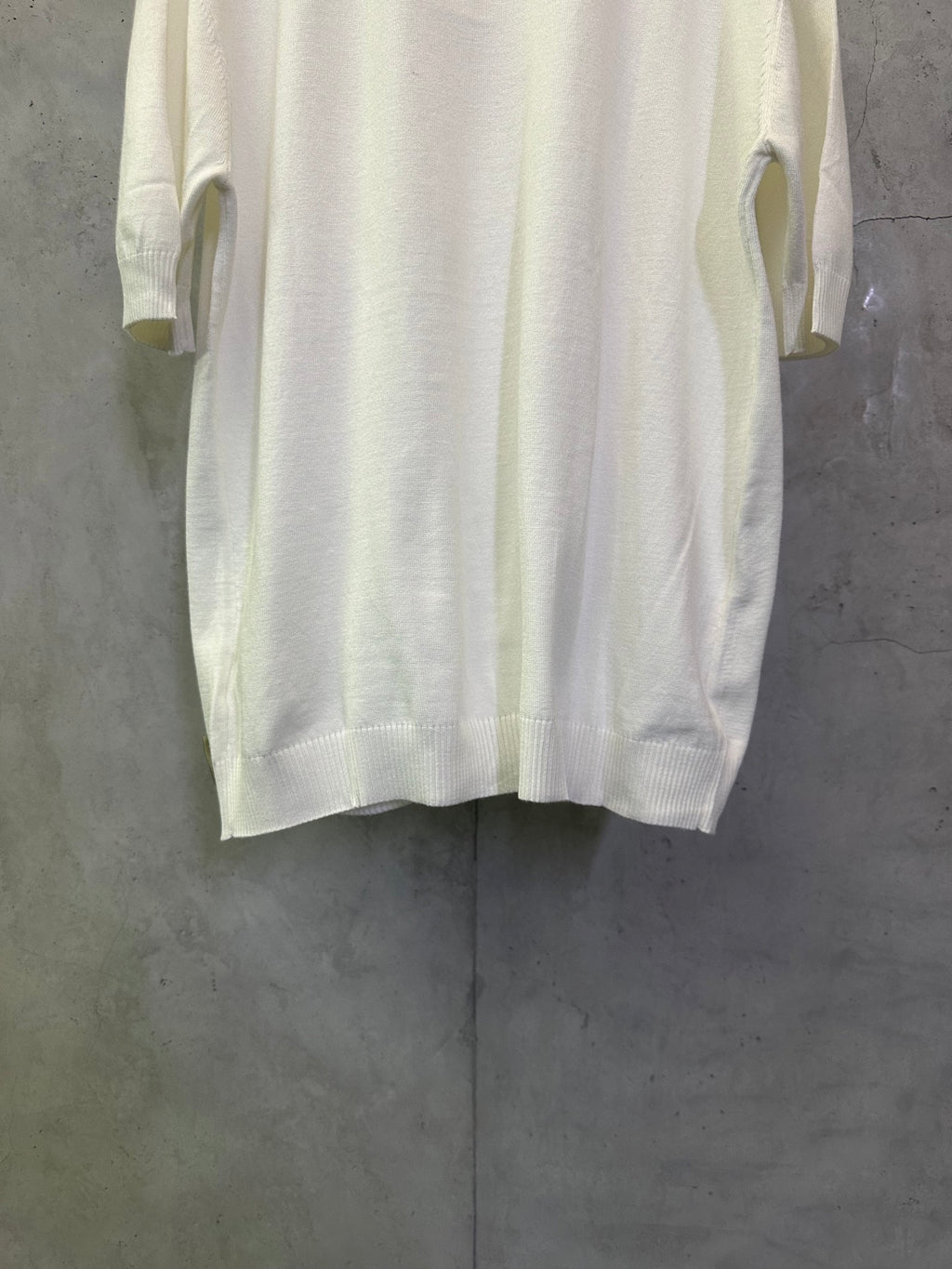Fendi cream knit sweater with ribbed hem and side sleeve openings