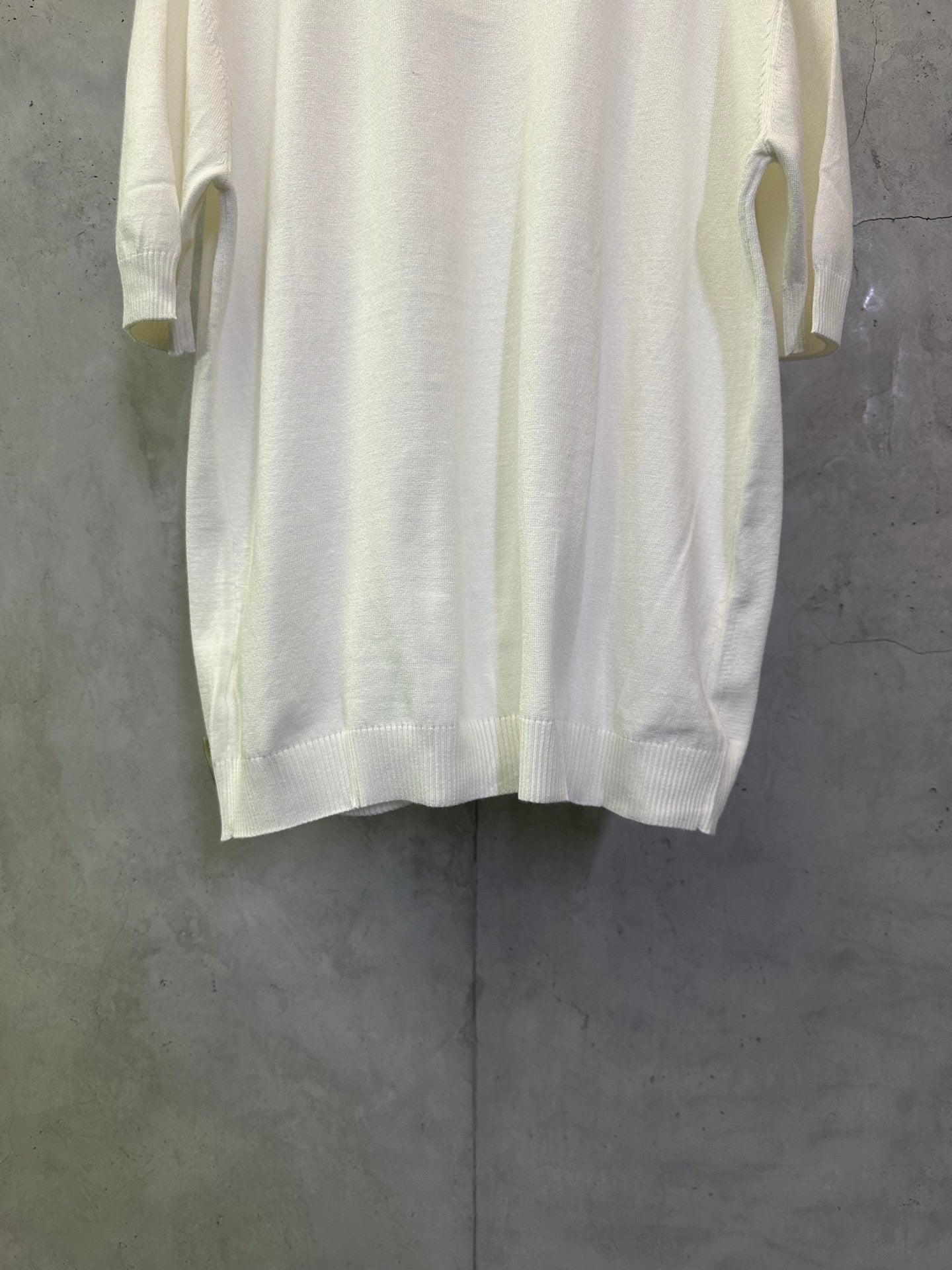 Fendi cream knit sweater with ribbed hem and side sleeve openings