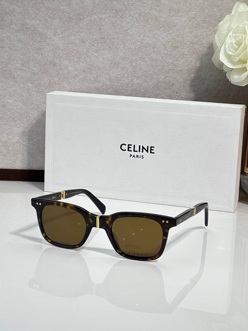 Celine cat-eye sunglasses, black frame with tortoise accents, dark tinted lenses