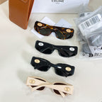 Celine glasses set: tortoiseshell, black, and cream frames with dark lenses