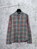 Ralph Lauren plaid button-up shirt with long sleeves and button front