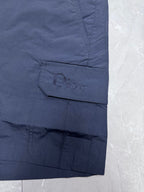 Navy Dior cargo pocket with embossed logo detail