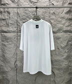 White T-shirt with small black logo square on left chest