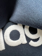 Balenciaga short sleeve T-shirt close-up of white logo lettering