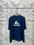 Balenciaga short sleeve T-shirt in dark blue with large front logo print