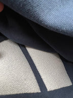 Balenciaga short sleeve T-shirt fabric close-up in dark blue