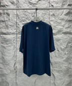 Balenciaga short sleeve T-shirt in dark blue with small chest logo
