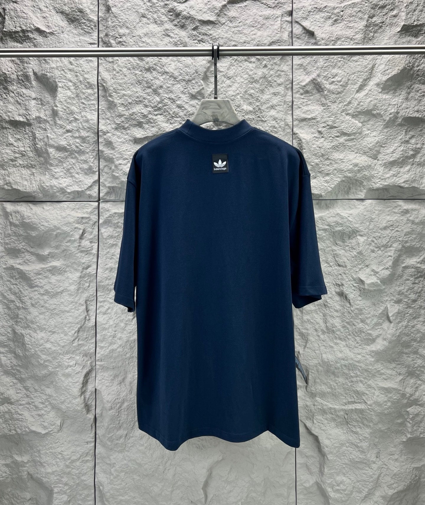 Balenciaga short sleeve T-shirt in dark blue with small chest logo