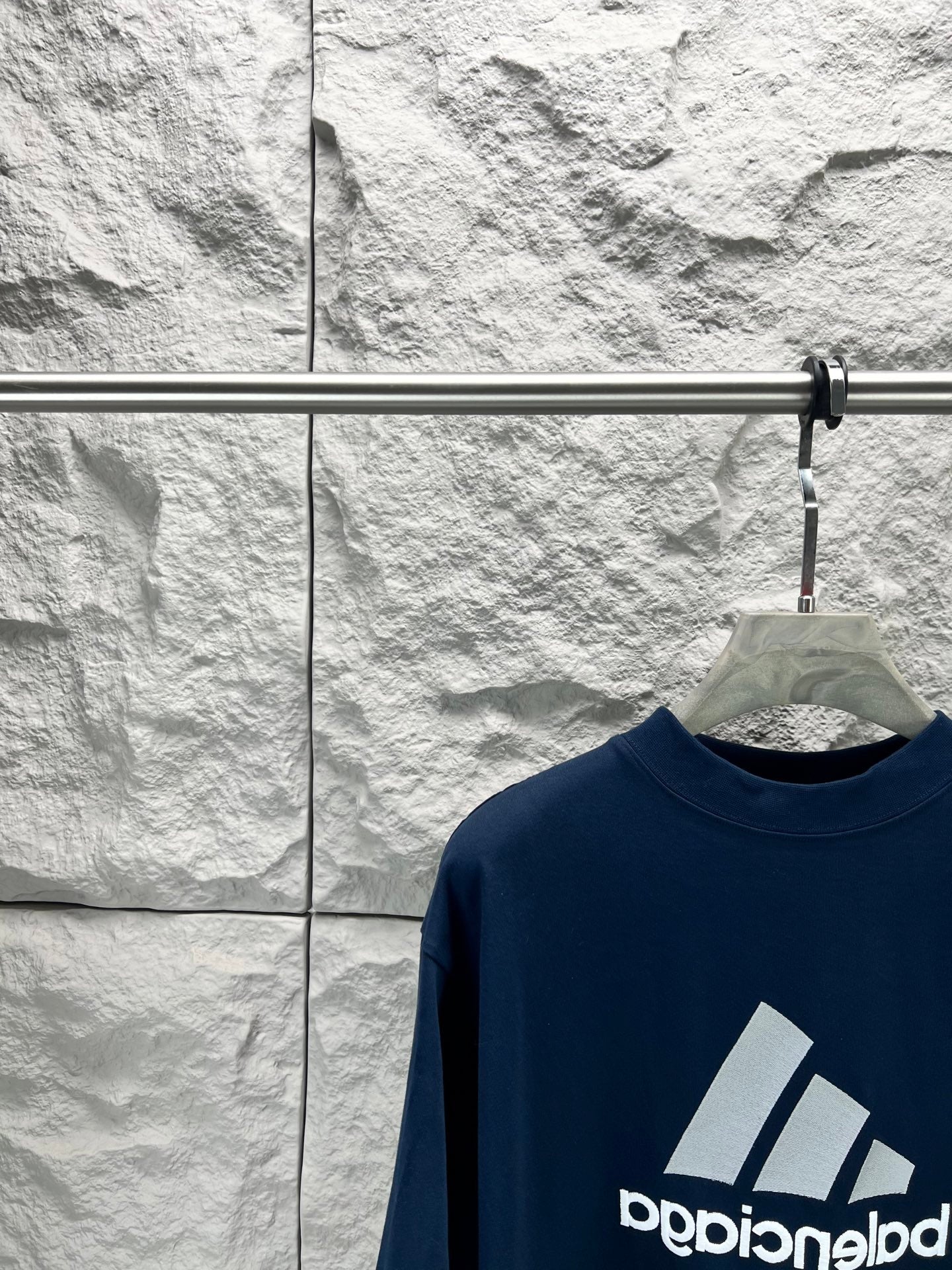 Balenciaga short sleeve T-shirt close-up of front logo print