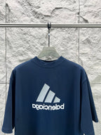 Balenciaga short sleeve T-shirt in dark blue with large centered logo