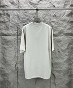 White crew-neck T-shirt, plain back view on a hanger