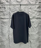 Balenciaga T-shirt in dark navy with crew neck and short sleeves