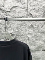 Balenciaga T-shirt dark navy with neckline and shoulder detail